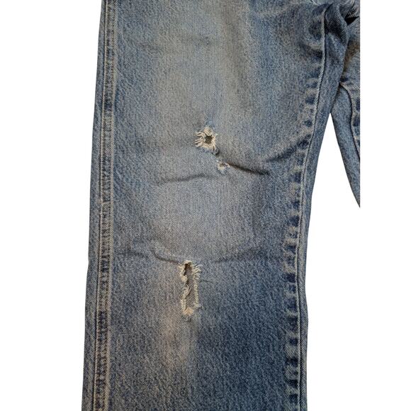 DESTROYED Vintage 90s Y2K WRANGLER Denim Jeans 31x29 ACTUAL Workwear Grunge Dad - Picture 7 of 9